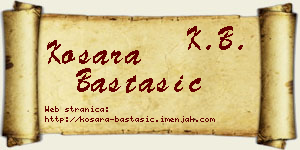 Kosara Bastašić vizit kartica